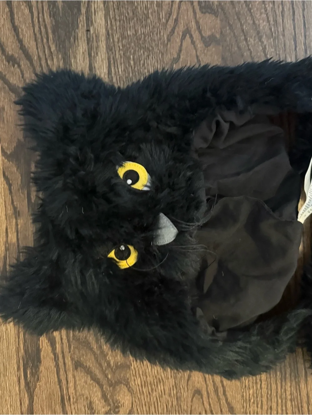 Pottery Barn Kids Black Fuzzy Cat Costume with Hood and Tail